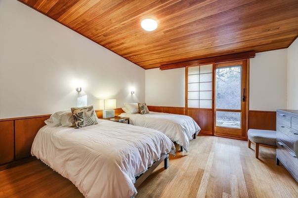 Bedroom, Interior, Wooden Ceilings, Wood Texture Flooring