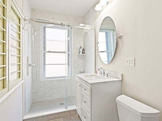 Bathroom, Glass Shower, Interior, Marble Walls