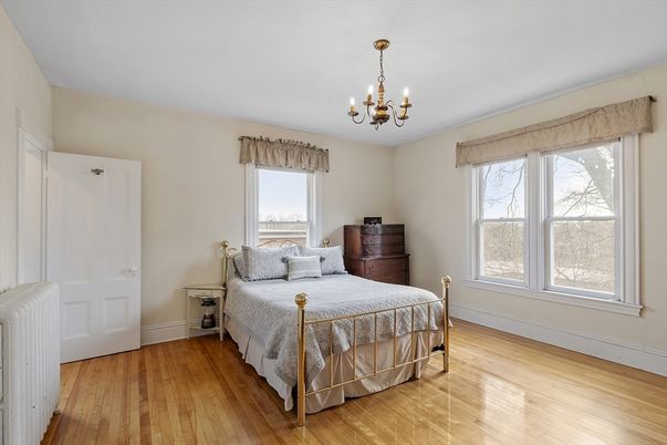 Bedroom, Chandelier, Interior, Wood Texture Flooring