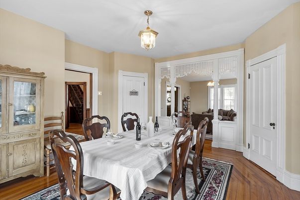 Dining room, Interior, Wood Texture Flooring
