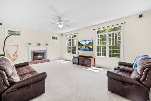Fireplace, Interior, Living room, Recessed Lighting
