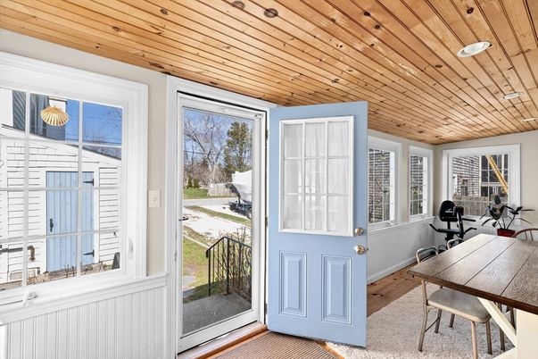 Home Office, Interior, Recessed Lighting, Wooden Ceilings, Wood Texture Flooring
