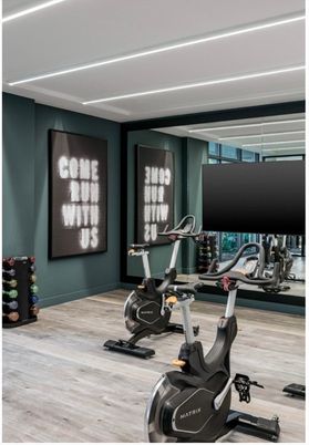 Fitness Equipment, Interior, Wood Texture Flooring