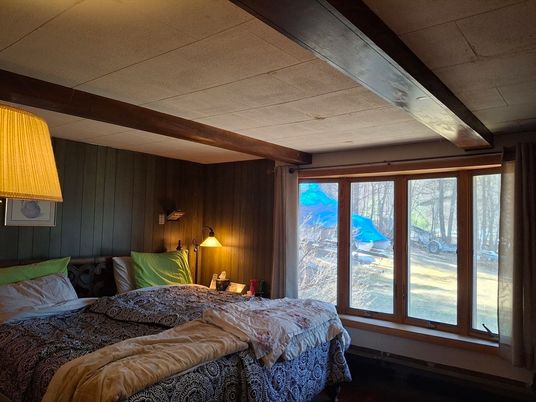 Bedroom, Interior, Wooden Beams, Wooden Walls