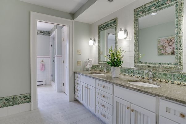 Bathroom, Dual Sink Vanities, Interior, Wood Texture Flooring