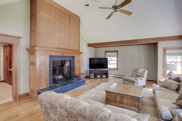 Fireplace, Interior, Living room, Wood Texture Flooring