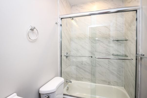 Bathroom, Glass Shower, Interior, Marble Walls