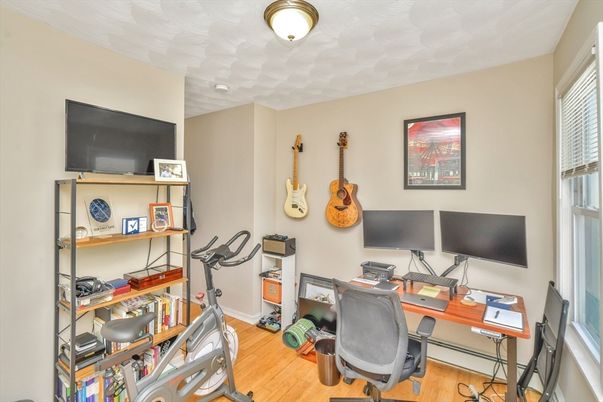 Fitness Equipment, Home Office, Interior, Wood Texture Flooring