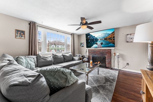 Fireplace, Interior, Living room, Wood Texture Flooring