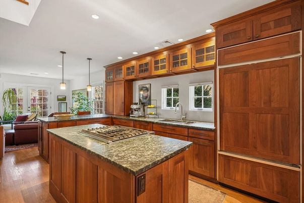 Interior, Kitchen, Living room, Pendant Lights, Recessed Lighting, Wood Texture Flooring