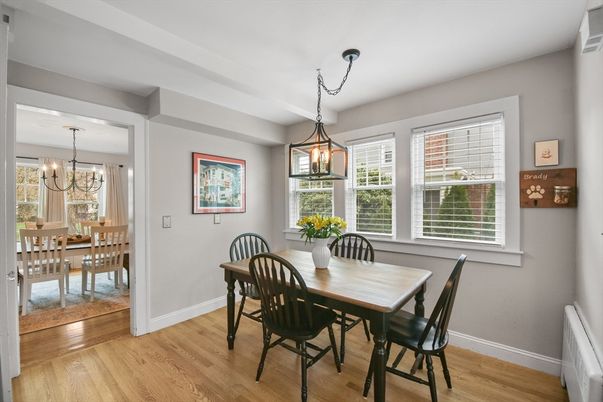 Chandelier, Dining room, Interior, Pendant Lights, Wood Texture Flooring
