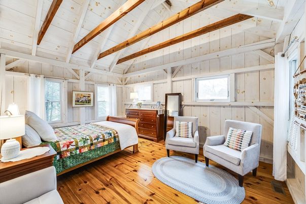 Bedroom, Interior, Wooden Beams, Wood Texture Flooring