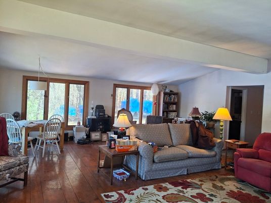 Dining room, Fireplace, Interior, Living room, Wood Texture Flooring