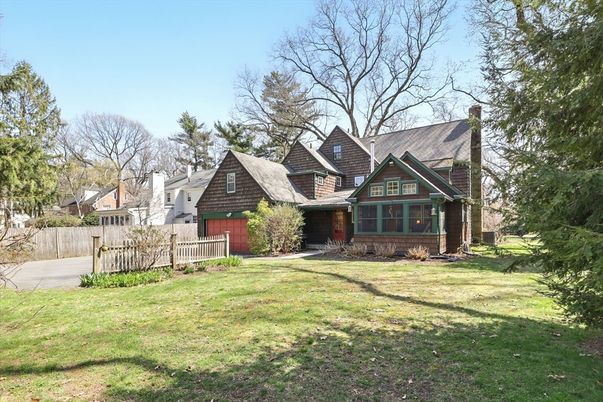 Attached, Backyard, Exterior, Facade, Tudor Revival