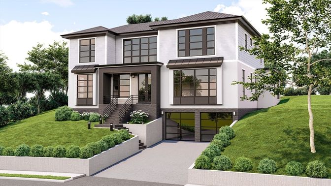 Attached, Exterior, Facade, Farmhouse