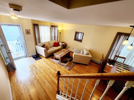 Interior, Living room, Pendant Lights, Wood Texture Flooring