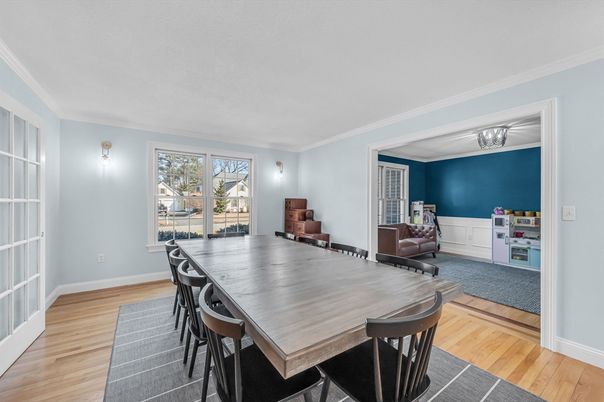 Dining room, Interior, Wood Texture Flooring