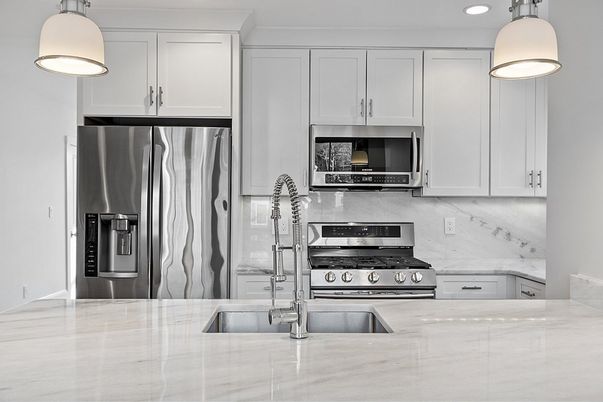 Interior, Kitchen, Pendant Lights, Recessed Lighting, Stainless Steel Appliances