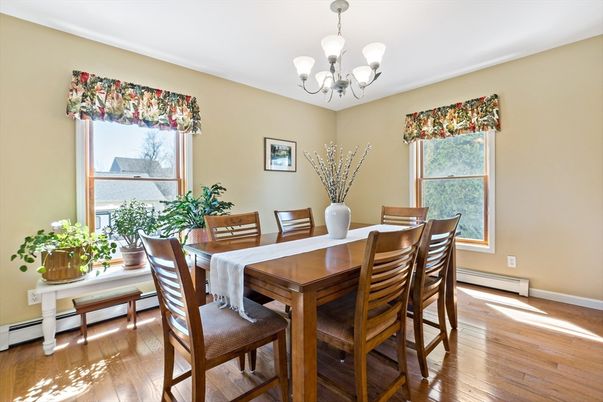Chandelier, Dining room, Interior, Wood Texture Flooring