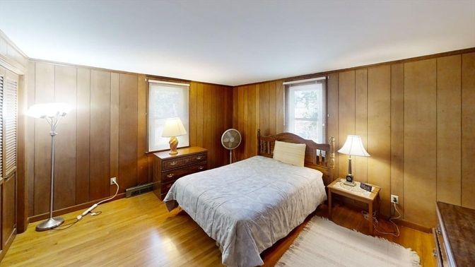 Bedroom, Interior, Wood Texture Flooring, Wooden Walls
