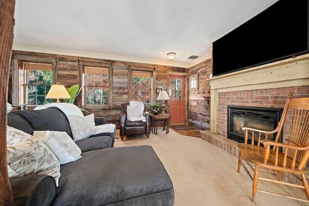 Fireplace, Interior, Living room, Wooden Walls
