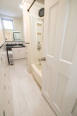 Bathroom, Interior, Recessed Lighting, Wood Texture Flooring