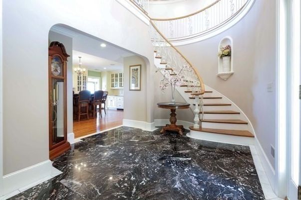 Chandelier, Interior, Marble, Recessed Lighting, Wood Texture Flooring