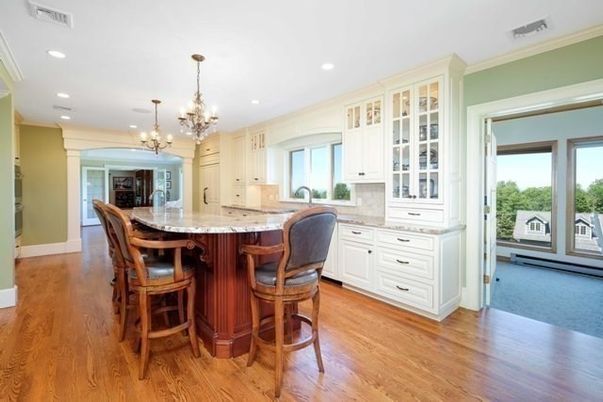 Chandelier, Interior, Kitchen, Recessed Lighting, Wood Texture Flooring