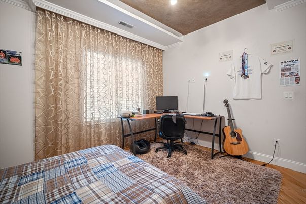 Bedroom, Home Office, Interior, Recessed Lighting, Wood Texture Flooring