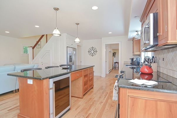 Dining room, Interior, Kitchen, Living room, Pendant Lights, Recessed Lighting, Wood Texture Flooring