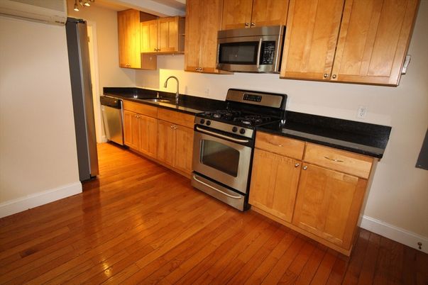 Interior, Kitchen, Stainless Steel Appliances, Wood Texture Flooring