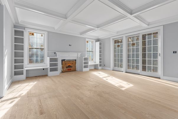 Empty room, Fireplace, Interior, Wood Texture Flooring