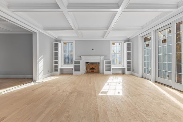 Empty room, Fireplace, Interior, Wood Texture Flooring