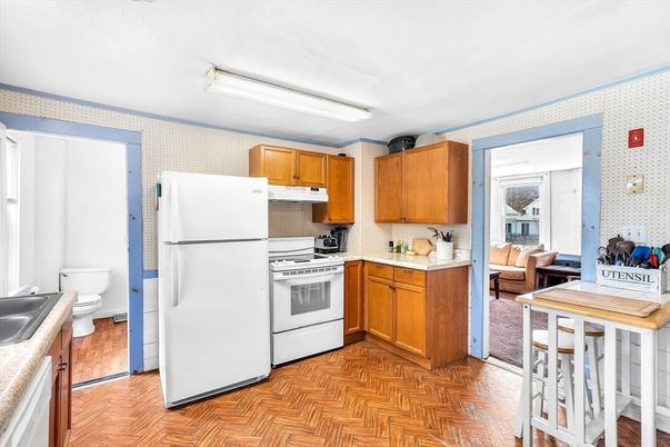 Interior, Kitchen, Living room, Wood Texture Flooring