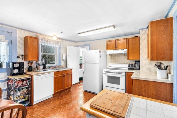 Interior, Kitchen, Wood Texture Flooring