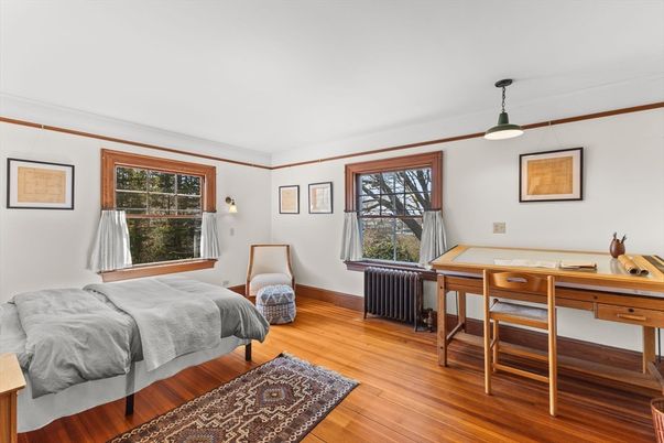 Home Office, Interior, Pendant Lights, Wood Texture Flooring