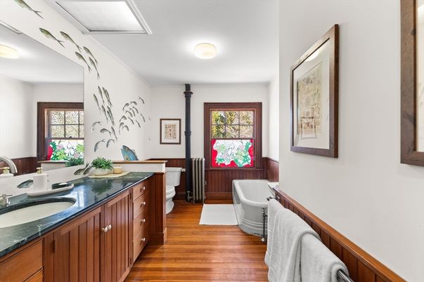 Bathroom, Interior, Wood Texture Flooring