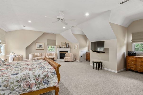 Bedroom, Fireplace, Interior, Recessed Lighting