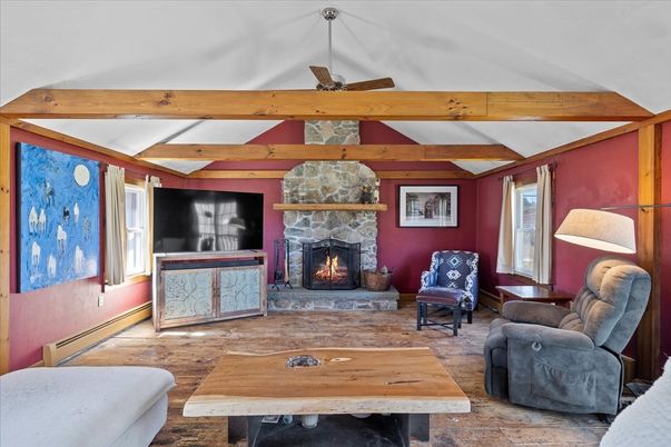 Fireplace, Interior, Wooden Beams, Wood Texture Flooring