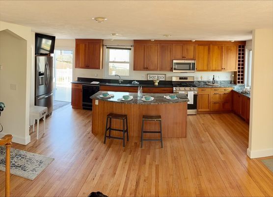 Interior, Kitchen, Stainless Steel Appliances, Wood Texture Flooring