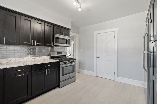 Interior, Kitchen, Stainless Steel Appliances, Wood Texture Flooring