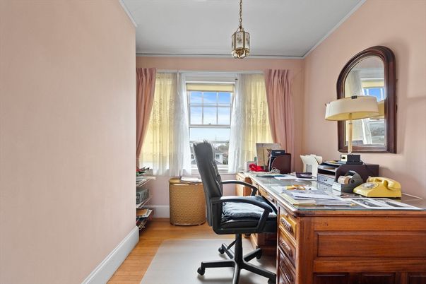 Home Office, Interior, Pendant Lights, Wood Texture Flooring