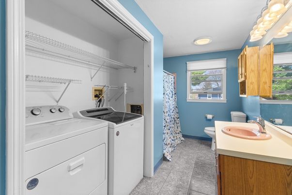 Bathroom, Interior, Recessed Lighting, Utility Closets, Washer