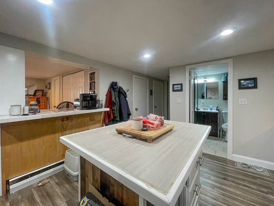 Bathroom, Interior, Recessed Lighting, Wood Texture Flooring