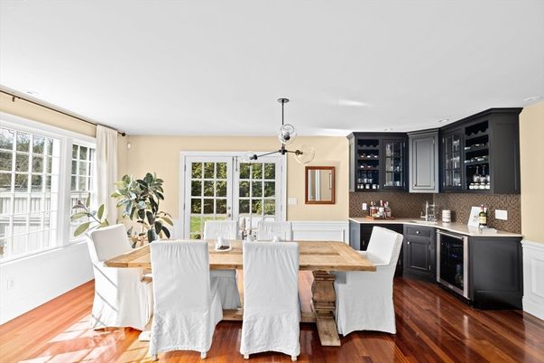 Dining room, Interior, Wood Texture Flooring