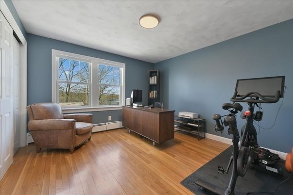 Fitness Equipment, Home Office, Interior, Wood Texture Flooring