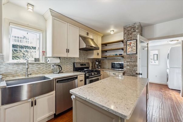 Interior, Kitchen, Stainless Steel Appliances, Wood Texture Flooring
