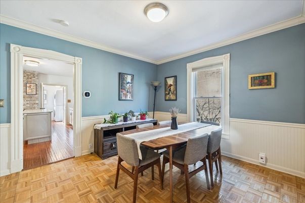 Dining room, Interior, Wood Texture Flooring