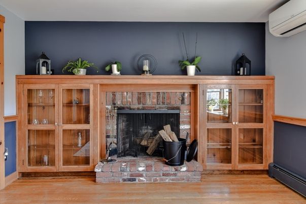 Fireplace, Interior, Wood Texture Flooring