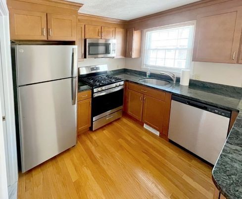 Interior, Kitchen, Stainless Steel Appliances, Wood Texture Flooring